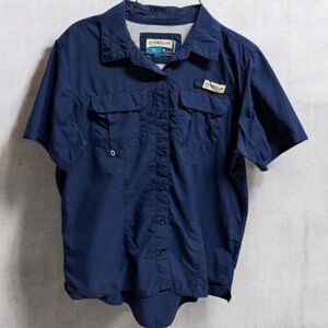 Magelllan Outdoors Ladies Navy Blue Casual Shirt